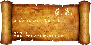Grünauer Margit névjegykártya